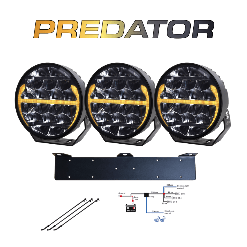 3-pack PREDATOR LED 9" - komplett paket