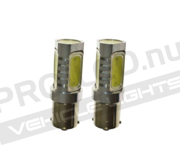BA15s / P21W, 4 COB-dioder, Xenonvit