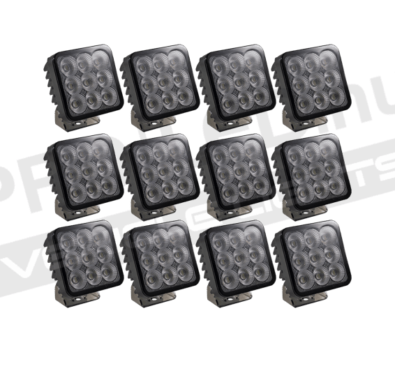 12-pack - BullPro SPECTRUM - 54W fyrkantigt arbetsljus