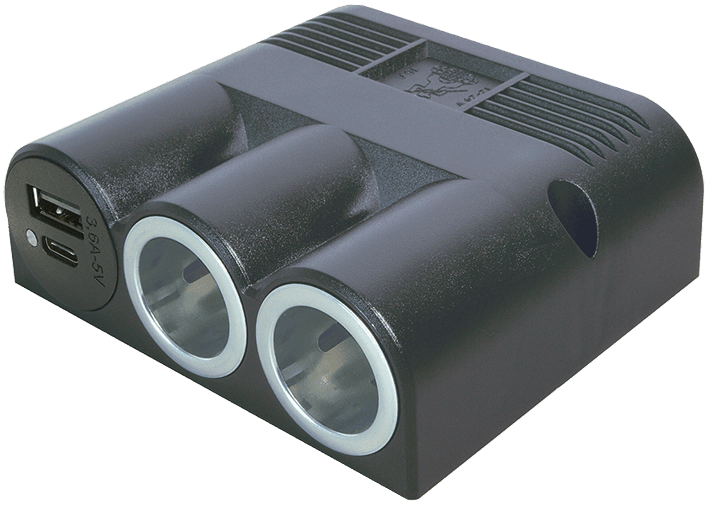 2 uttag+1xUSB-C, 1xUSB-A utanpåliggande