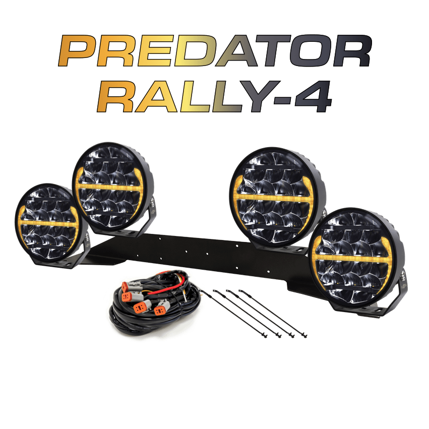 4-pack PREDATOR LED 9" - komplett paket RALLY-4
