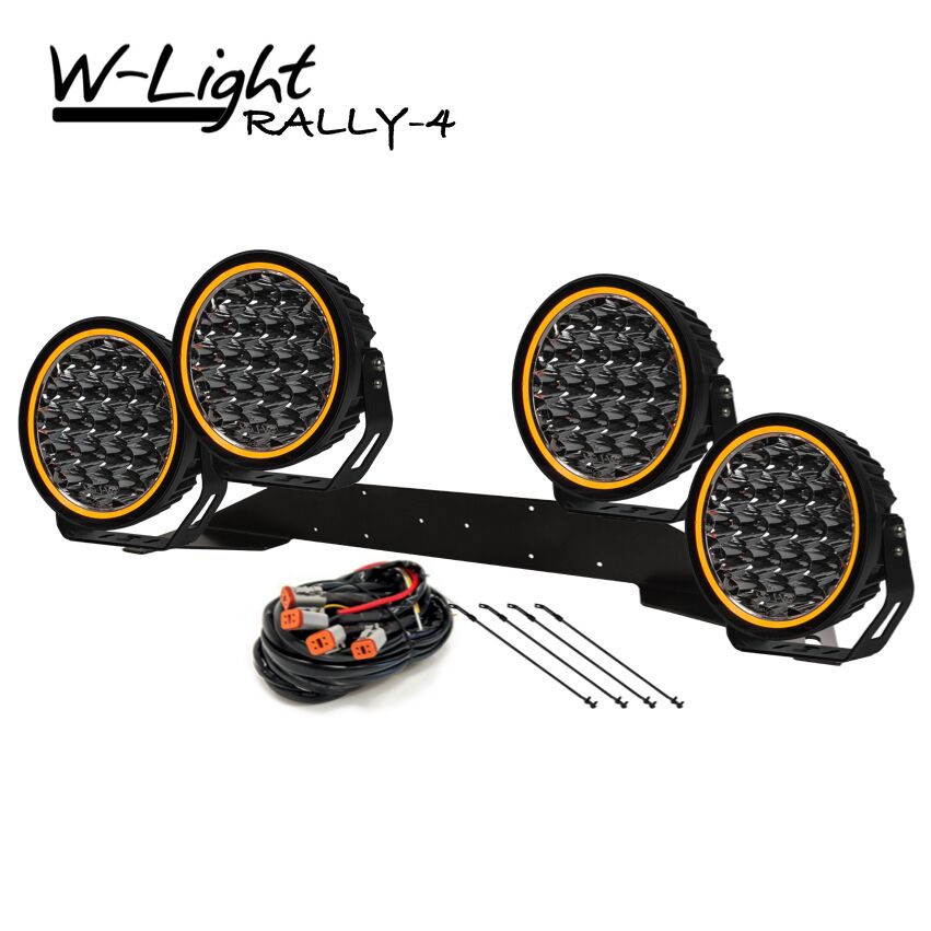 4-pack W-light W9 PHOENIX 160W med positionsljus -komplett paket RALLY-4