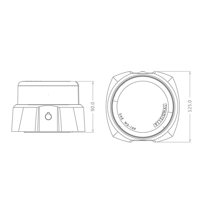 C12 LED Blixt/Rotorljus, uppladdningsbar med magnet 12V - Bild 2