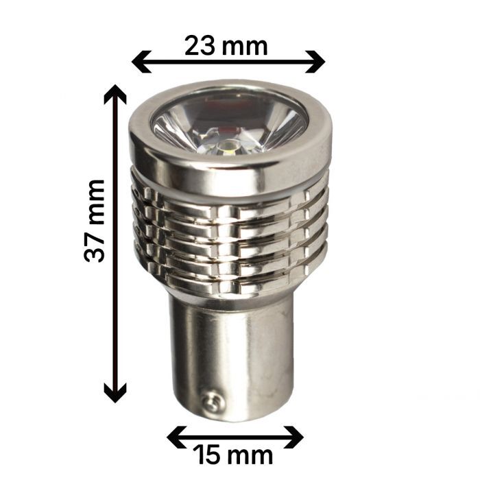 BA15s / P21W, Högintensiv backlampa med CREE T6, LED 12-24V - Bild 4