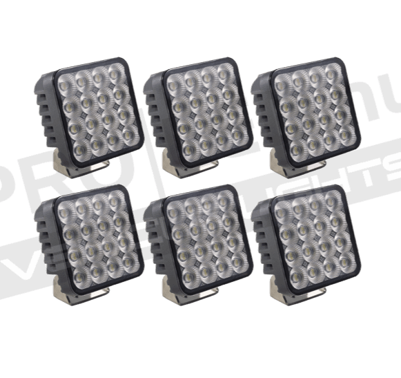 6-pack BullPro SPECTRUM - 96W fyrkantigt arbetsljus