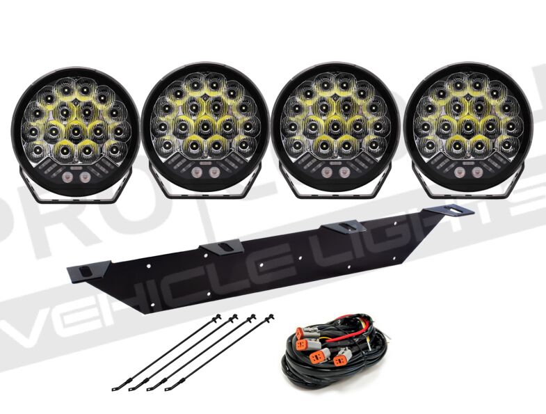 4-pack V-Sight ROADKING 9" (Med blixtljus och positionsljus) -komplett paket