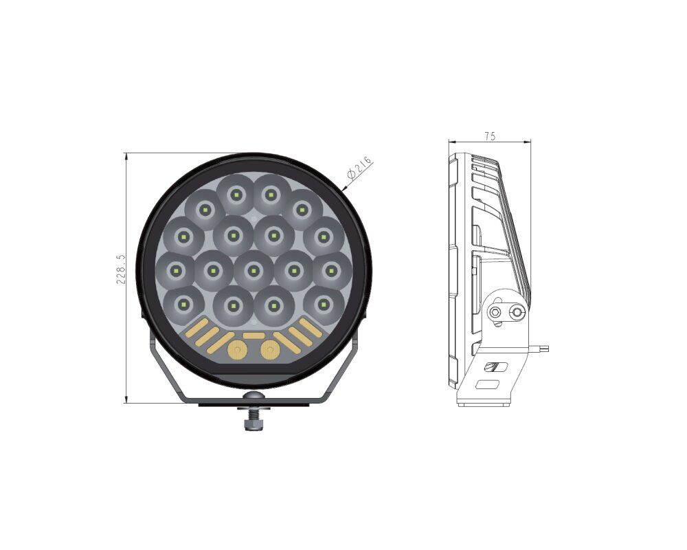 4-pack V-Sight ROADKING 9" (Med blixtljus och positionsljus) -komplett paket - Bild 3