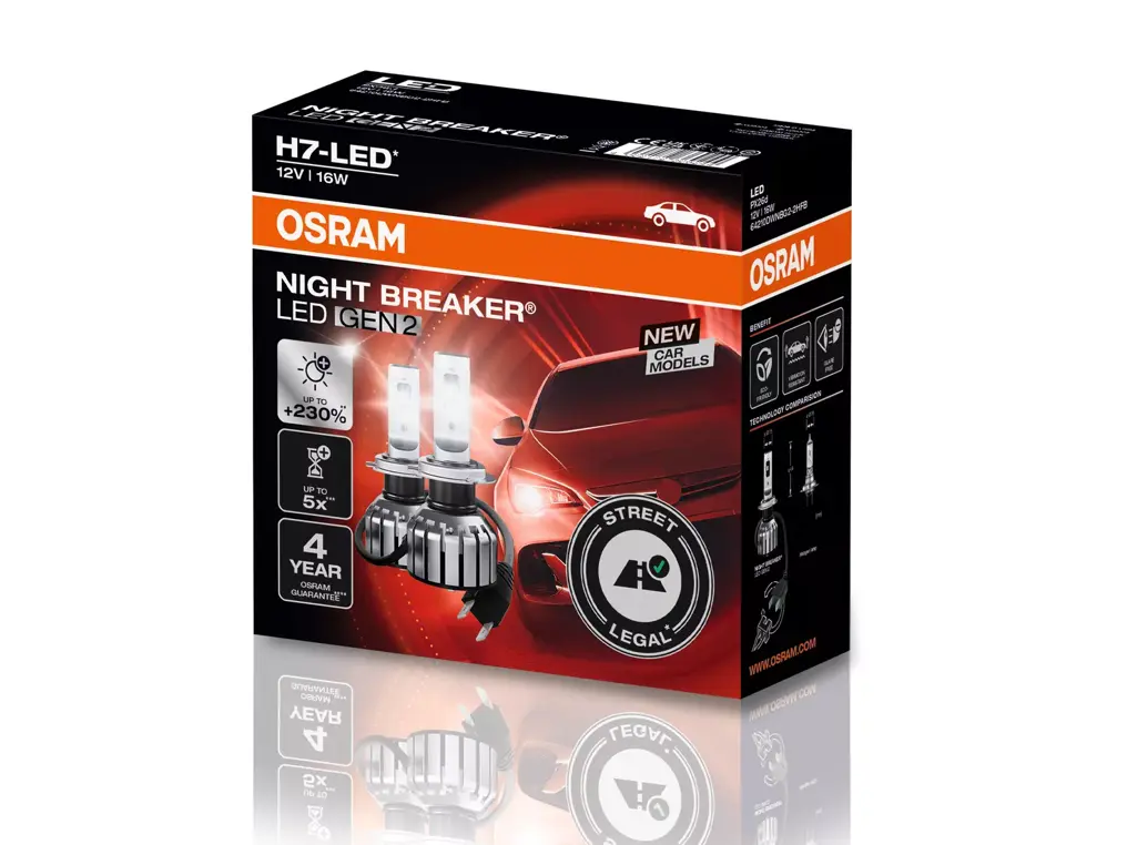 OSRAM NIGHT BREAKER H7-LED GEN2 | Laglig ersättningslampa