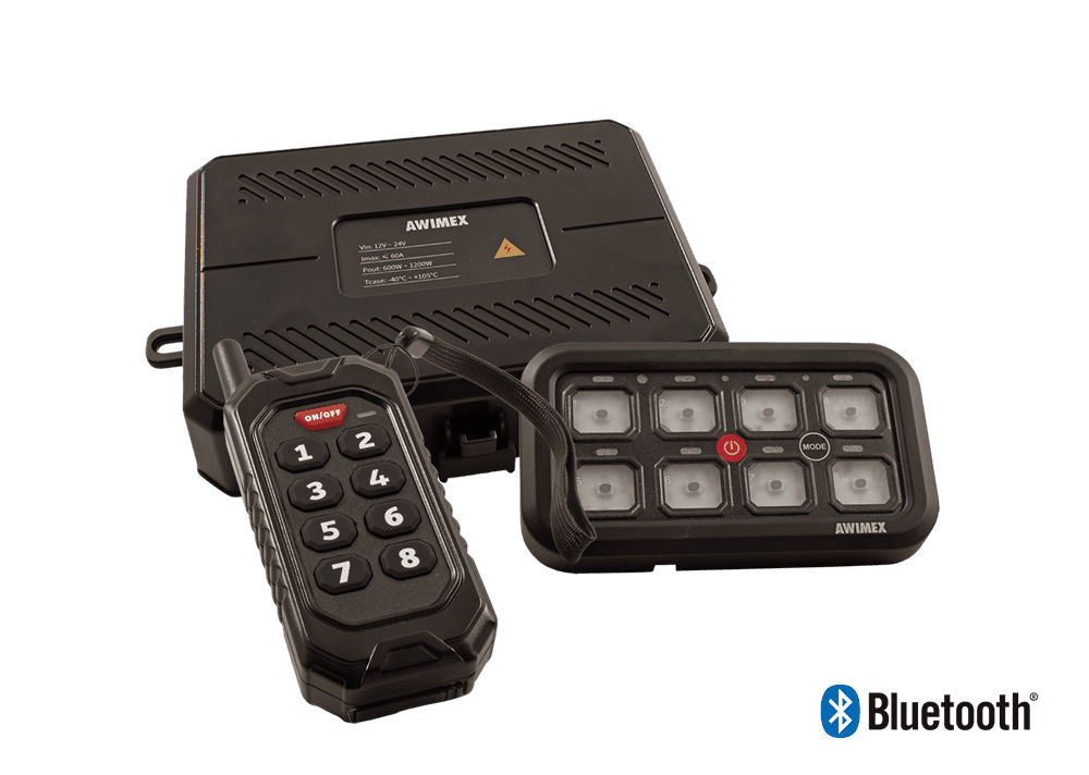 Styrsystem, 8-knappar, med säkringslåda, Bluetooth & fjärrkontroll