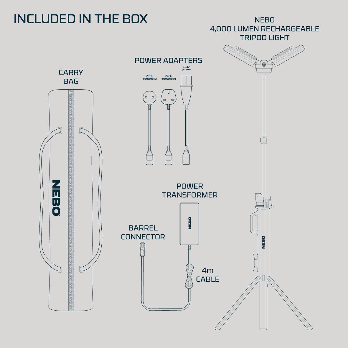 NEBO Worklight 4K | TRIPOD LIGHT Hybrid - 4000LM - Bild 2