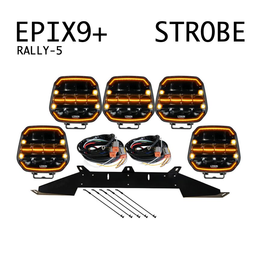 5-pack EPIX9+ STROBE 9" -komplett paket, RALLY-5