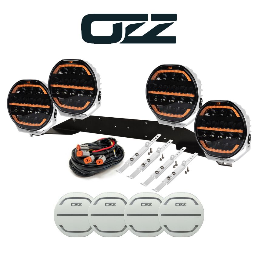 4-pack Ozz XR2 P9 ” WHITE - komplett paket, RALLY-4 (stenskottsskydd på köpet!)