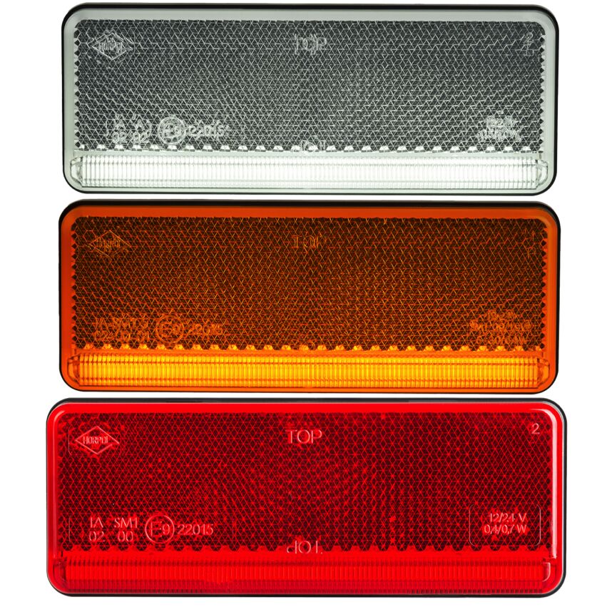 Positionsljus med reflex, 113x44x15mm - Vit, orange eller röd