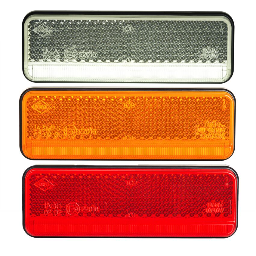 Positionsljus med reflex,102x35x12mm - Vit, orange eller röd