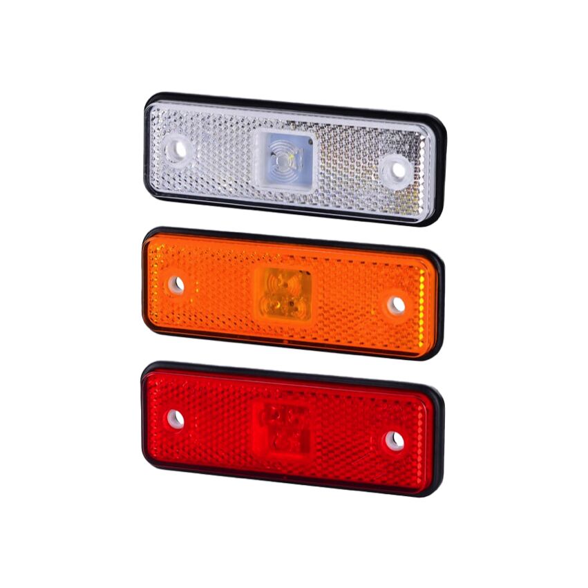 Positionsljus med reflex och gummipackning, 103x36x10mm - Vit, orange eller röd